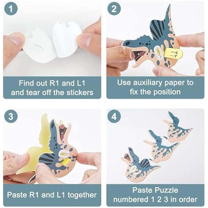 3D PAPER PUZZLES, DIY SPINOSAURUS MODEL KIT, CRAFT GIFT FOR KIDS, BOYS, GIRLS AGES 6+, EDUCATIONAL PUZZLE FOR ANIMAL LOVERS - Image 4